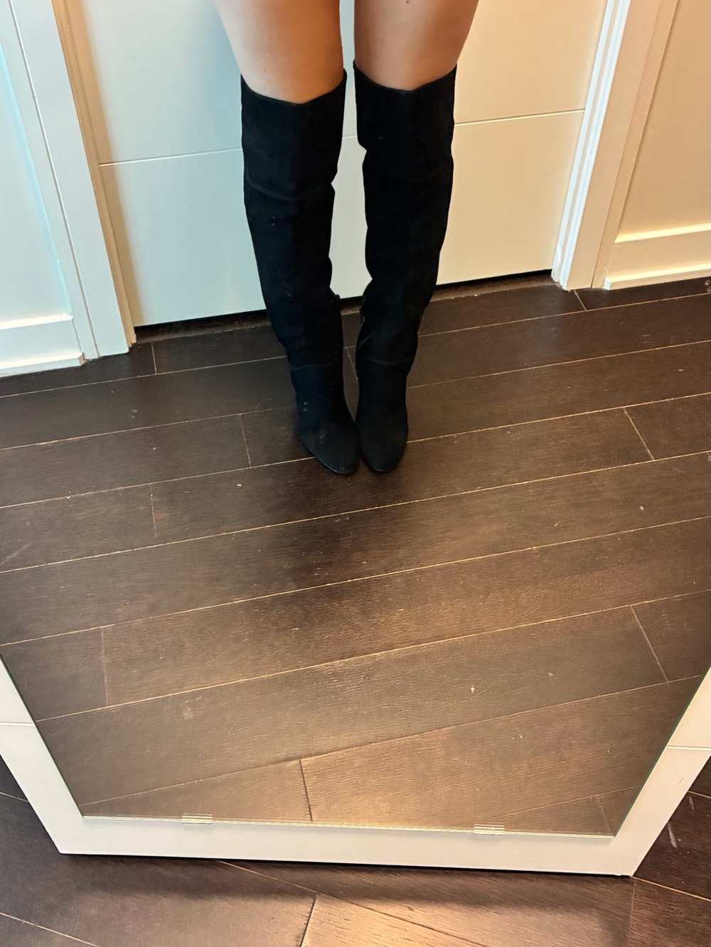 Black suede over the knee boots - Picture 7 of 10